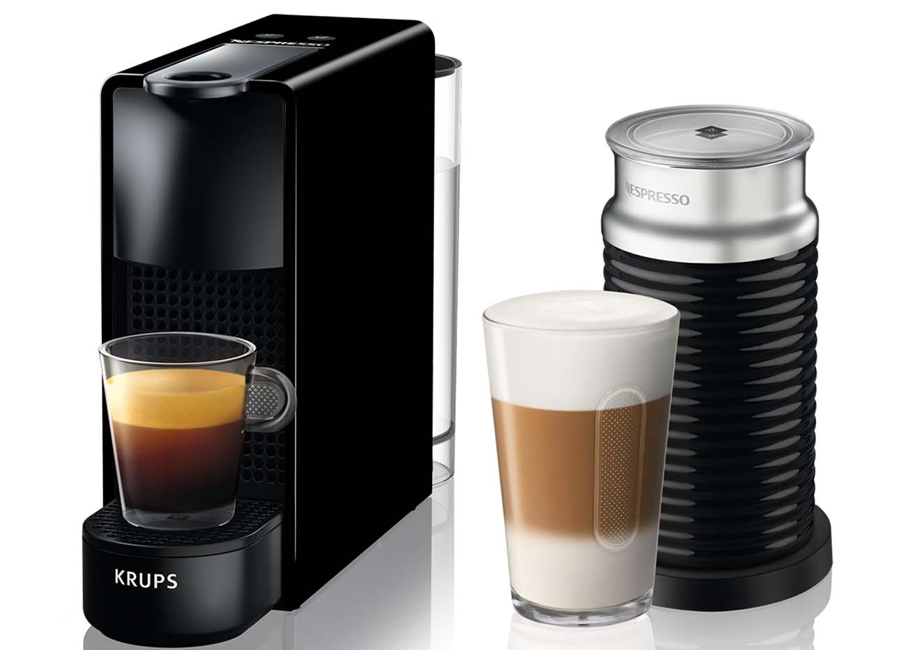 KRUPS Nespresso XN1118 Essenza Mini Zwart + Aeroccino3: Geniet van de perfecte koffiebeleving thuis